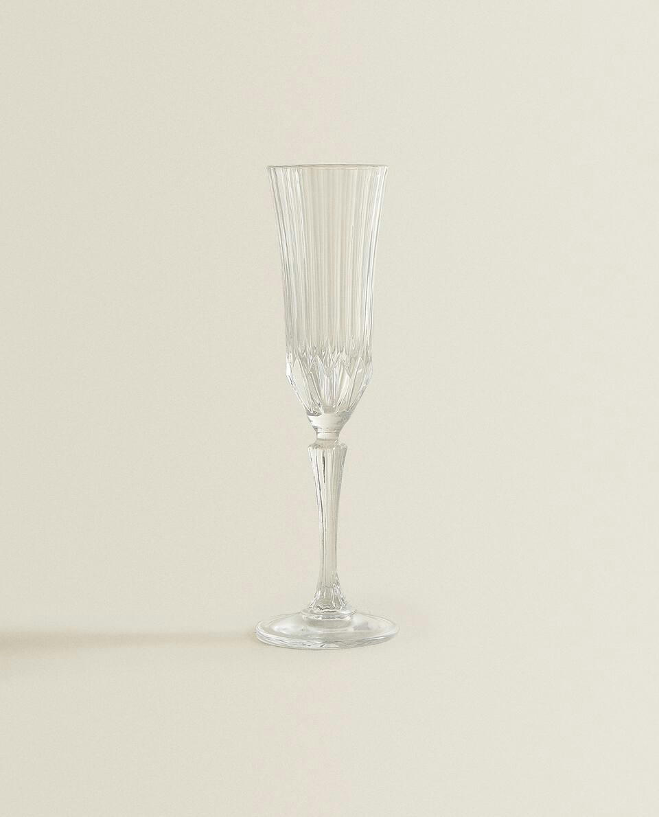 TAÇA DE VINHO DE CRISTAL LAPIDO