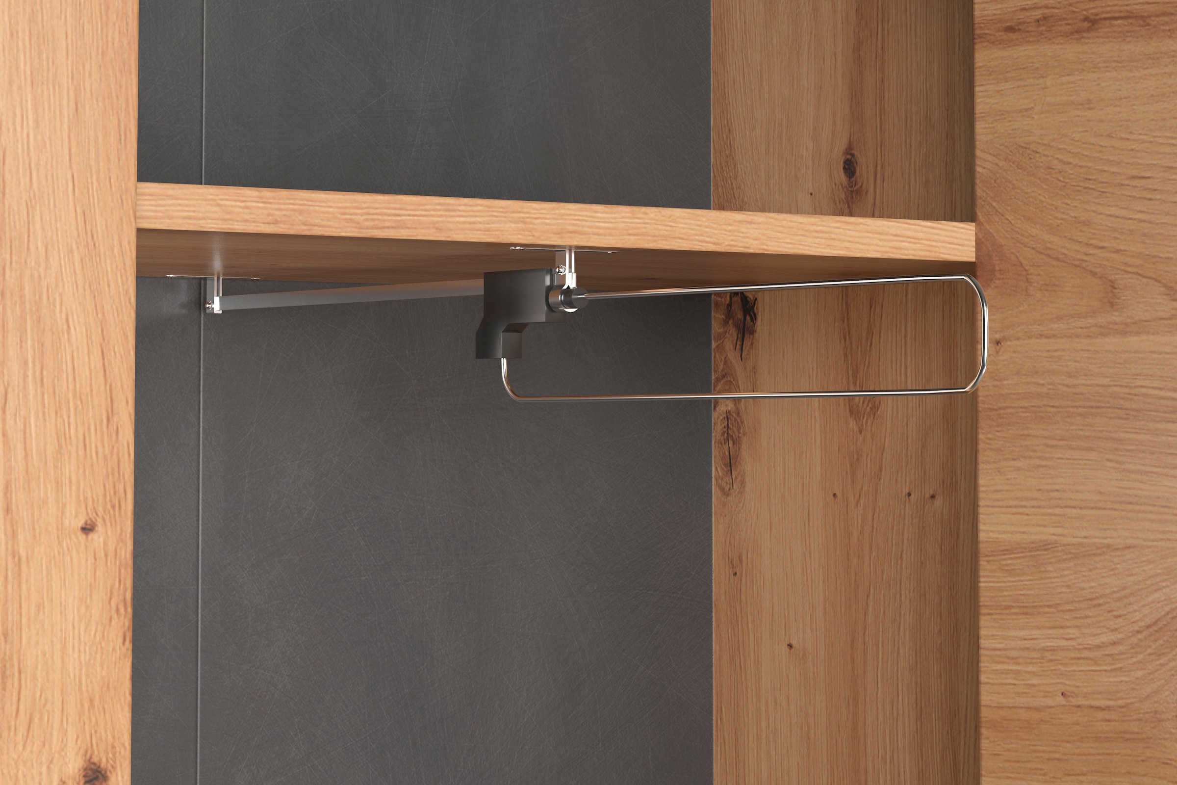 Home affaire Garderobenschrank »Ambres Inkl. ausziehbarer Kleiderstange« 1 Stk. tlg. Garderobenpaneel mit Ablage & Haken - (B/T/H) 62/26/199 cm