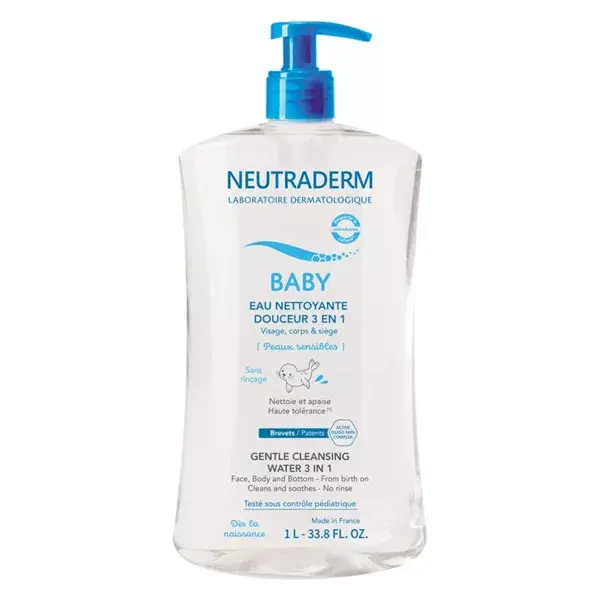 Água de Limpeza Suave Neutraderm Baby 3 em 1 1L