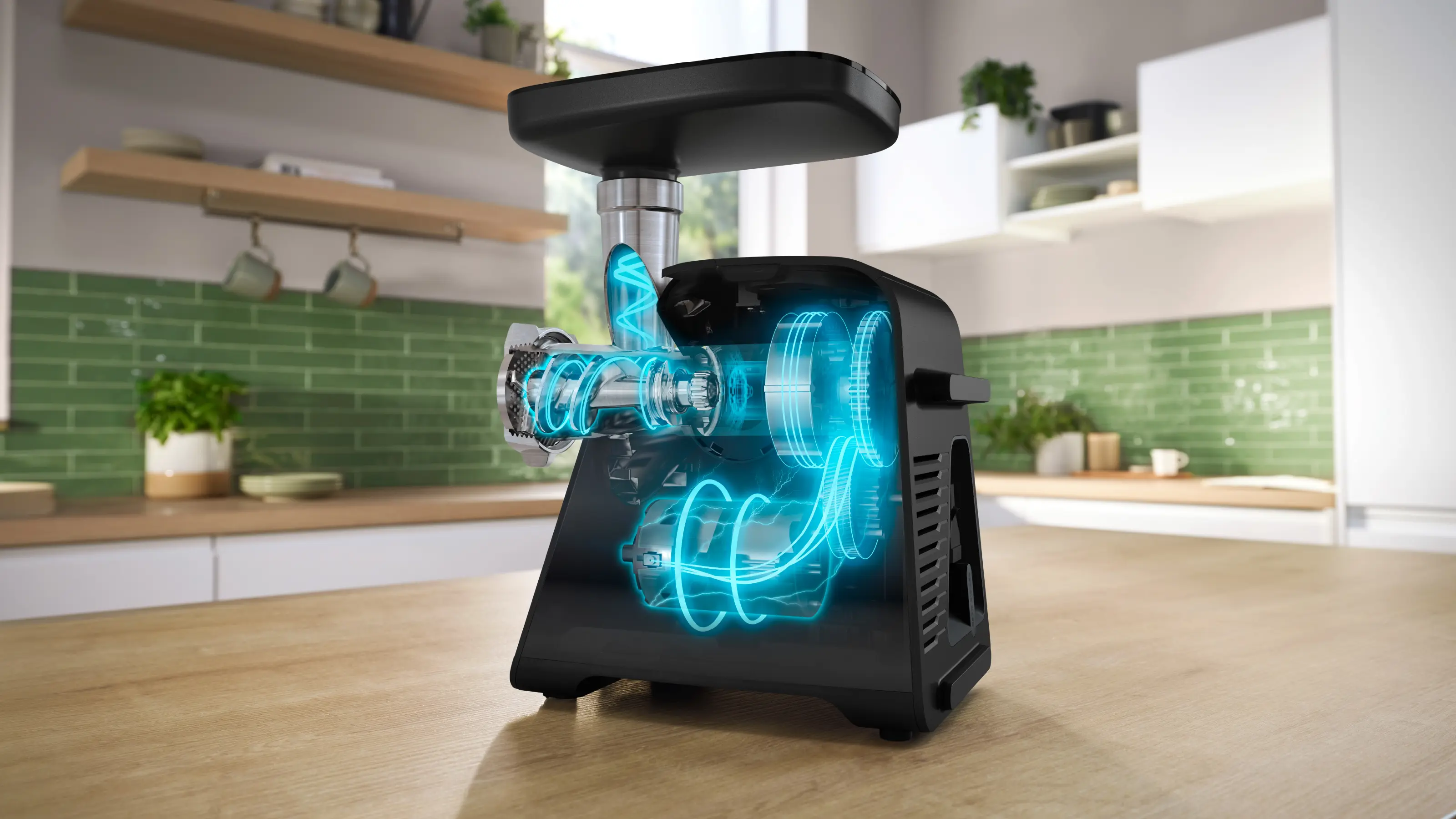Serie 6 Vleesmolen MultiPower 2100 W Zwart, Metallic zilver