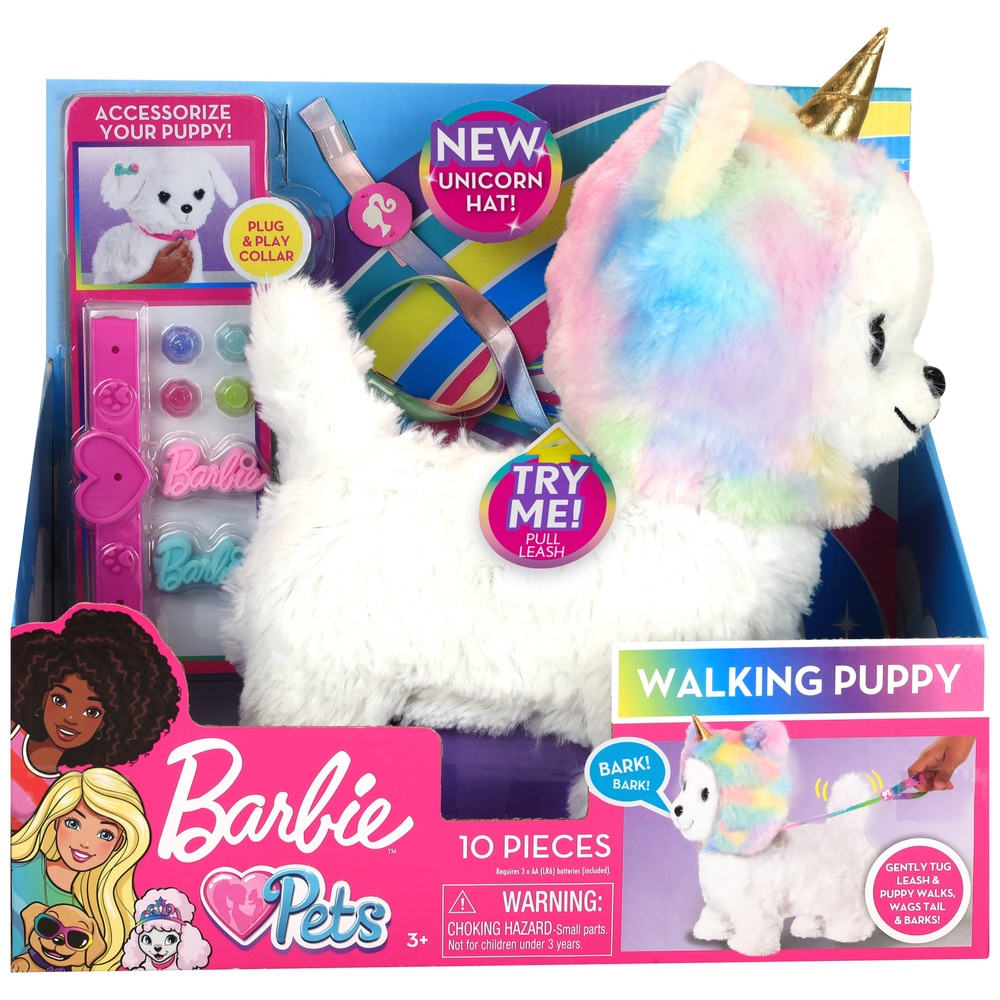 Barbie führt Welpen spazieren