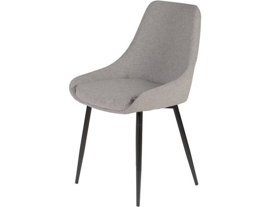 CONCEPT1 - Chaise Lot de 2 C. Bari gris clair tissu