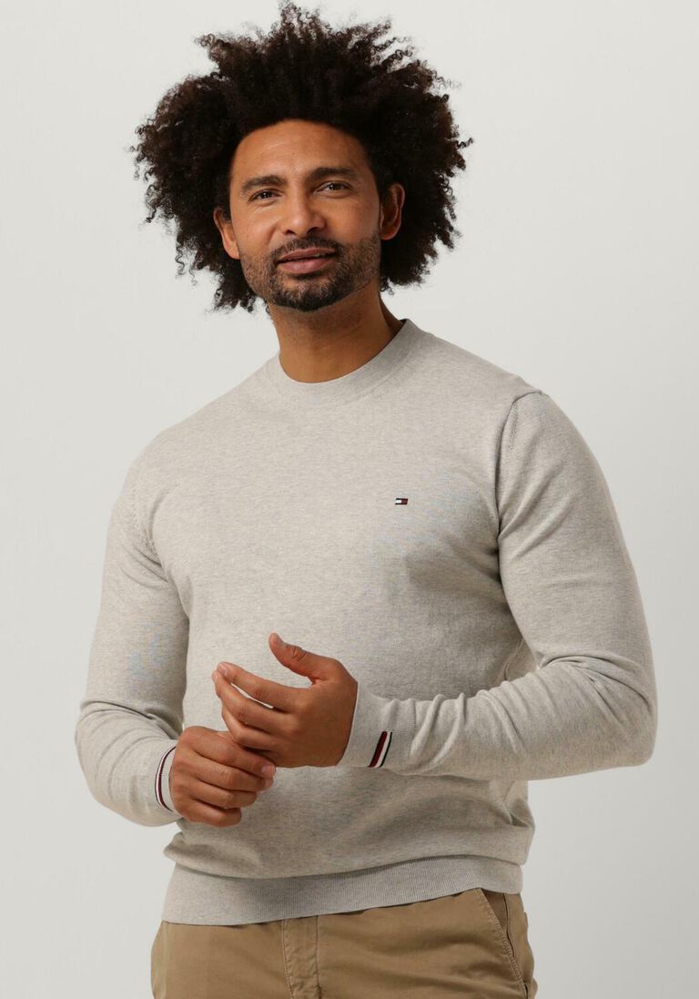 TOMMY HILFIGER beige tommy hilfiger trui mouline gs striped crew neck