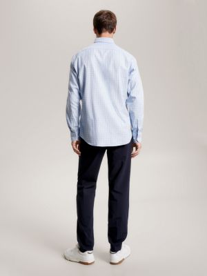 Camisa xadrez de corte regular com elastano