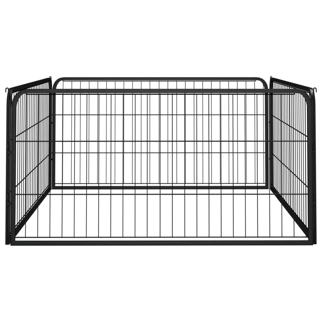 vidaXL Hondenbench, 4 panelen, zwart, 100x50 cm, staal
