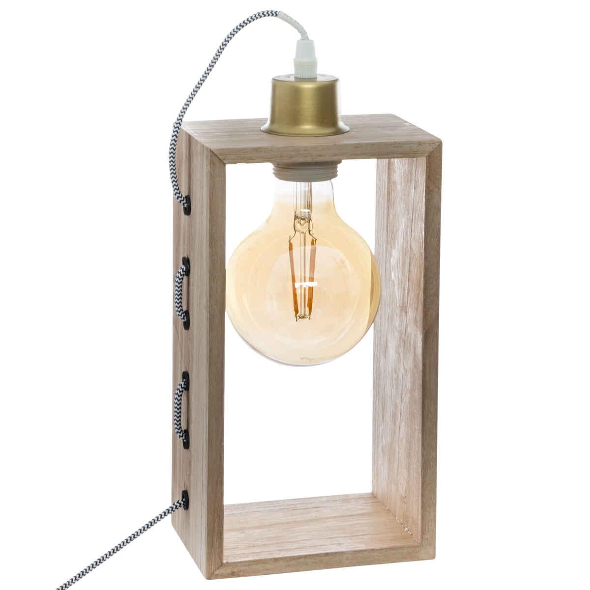 LAMPE BOIS RECTANGLE IWATA H.28CM