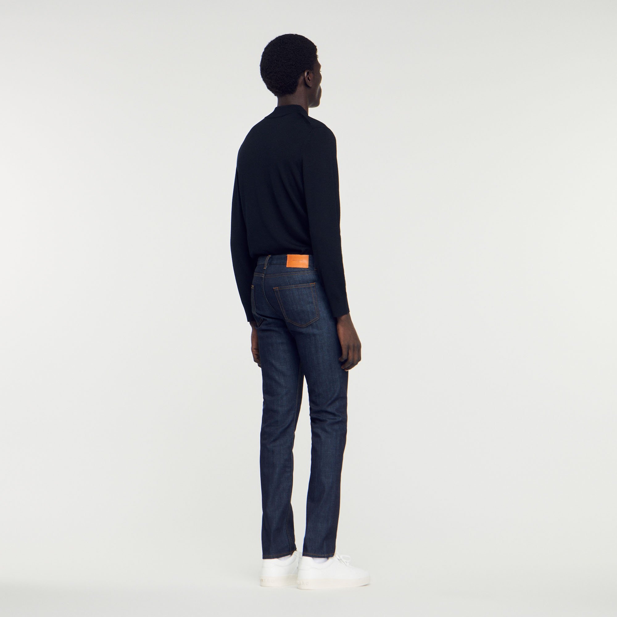 Jean etroit avec delavage Waterless