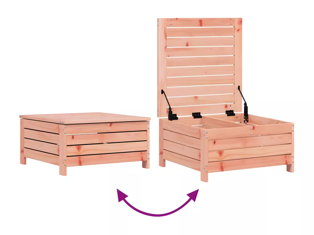 Repose-pied de jardin avec coussin bois massif douglas