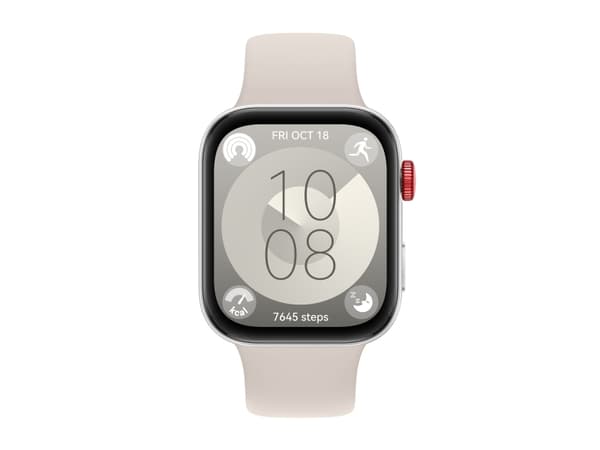 Huawei Watch Fit 3 - Aluminiumslegering - smartklokke med stropp - lær - hvit - håndleddstørrelse: 120-190 mm - display 1.82