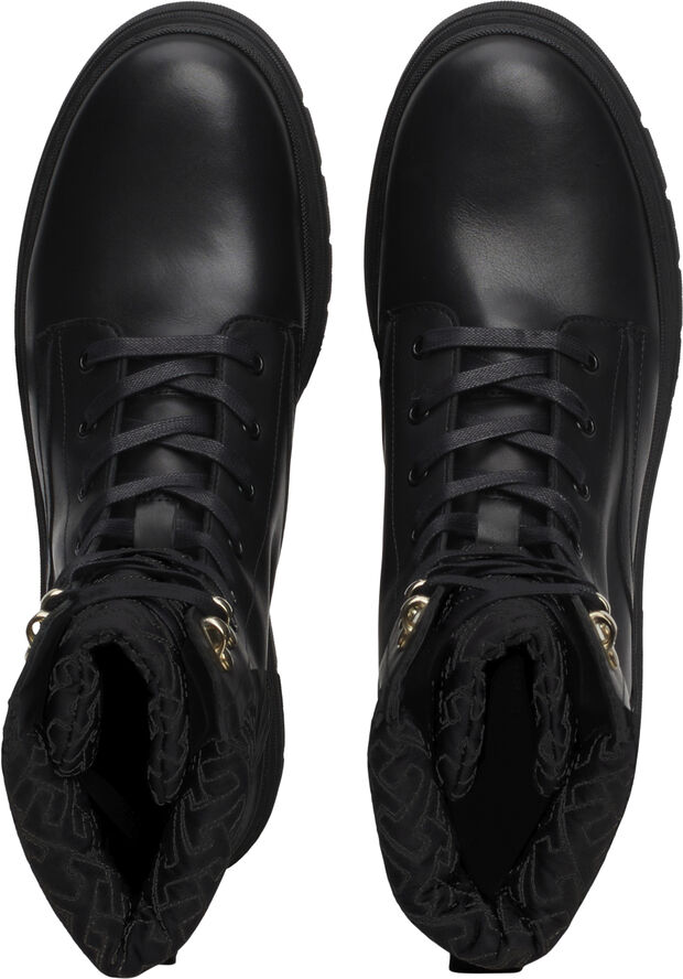 Tommy Hilfiger CLEATED LACE-UP LTHR MIX MONO TL Black