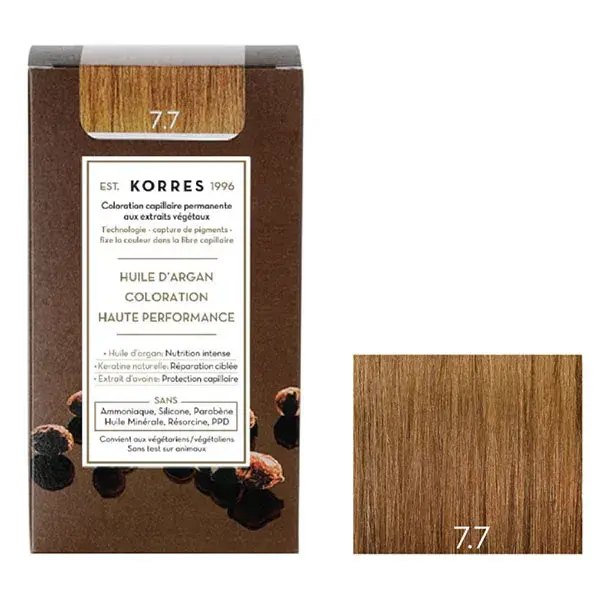 Coloração permanente Korres Loiro Castanho 7.7