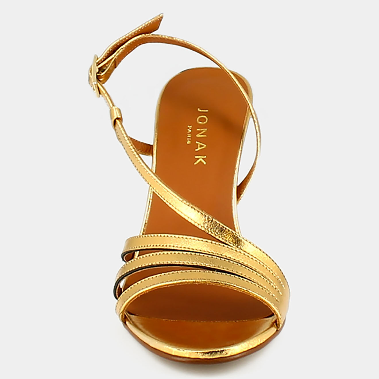 Jonak Sandales en Cuir Dubble dorées - Talon 9 cm