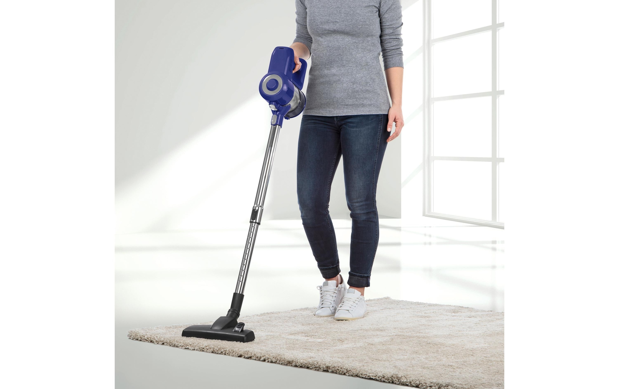 CLEANmaxx Akku-Hand-und Stielstaubsauger »Blau/Silber«