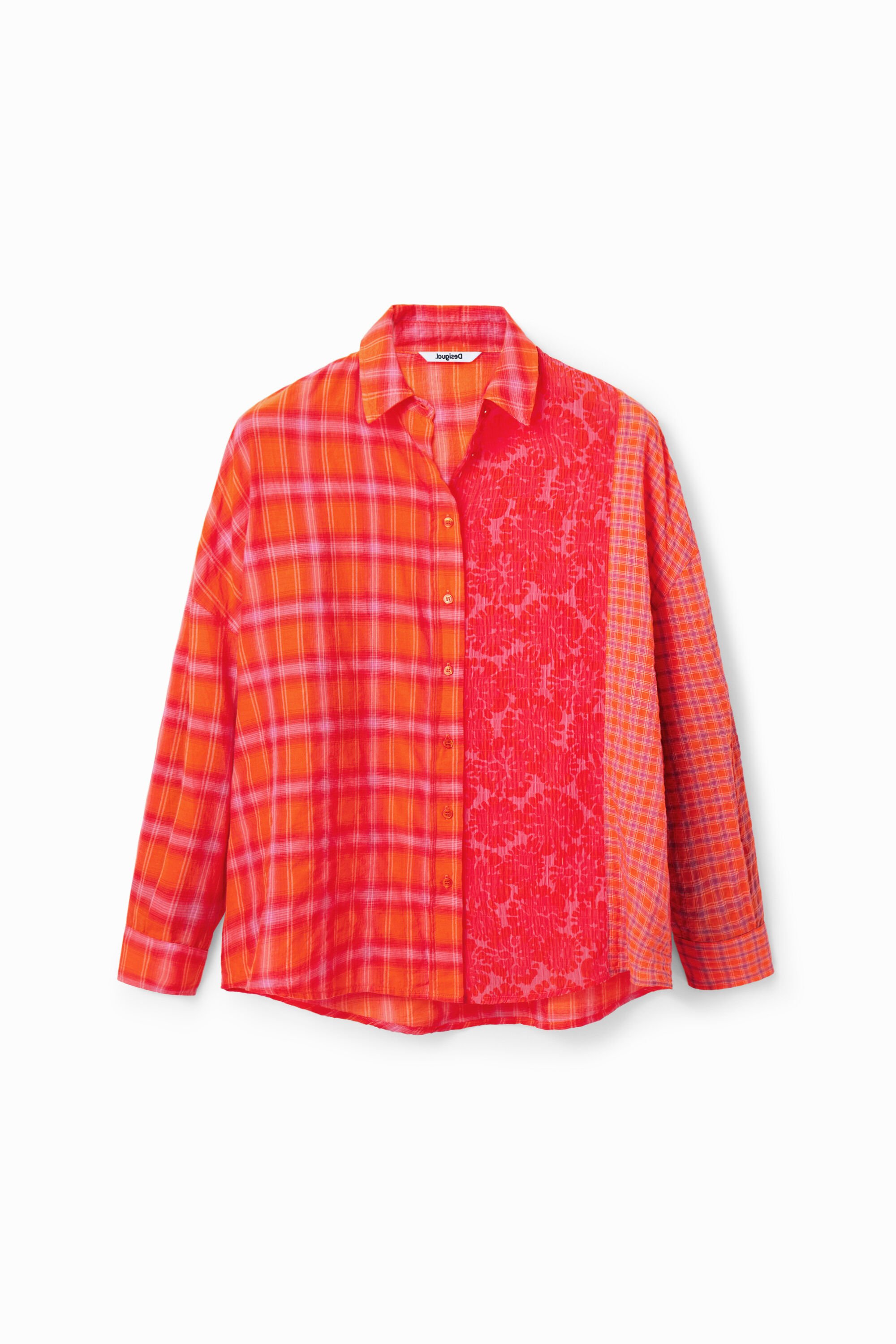 Chemise oversize patchwork carreaux