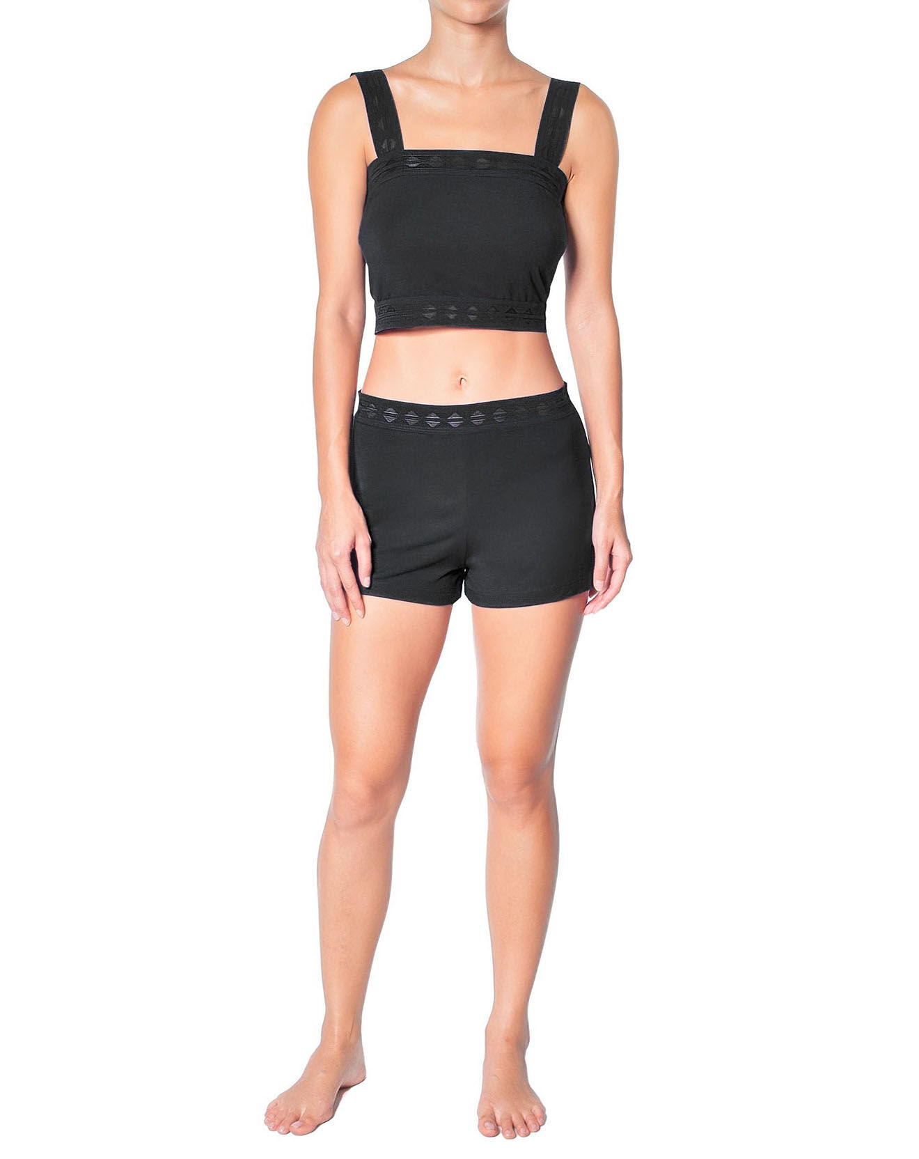 Huit Crop top Jeanne noir