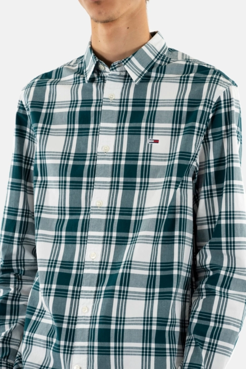 Chemise tommy jeans reg poplin check cwg deep seawater big check