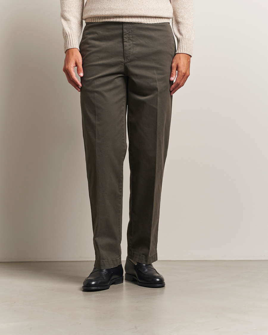 Oscar Jacobson Tanker Cotton Trousers Olive