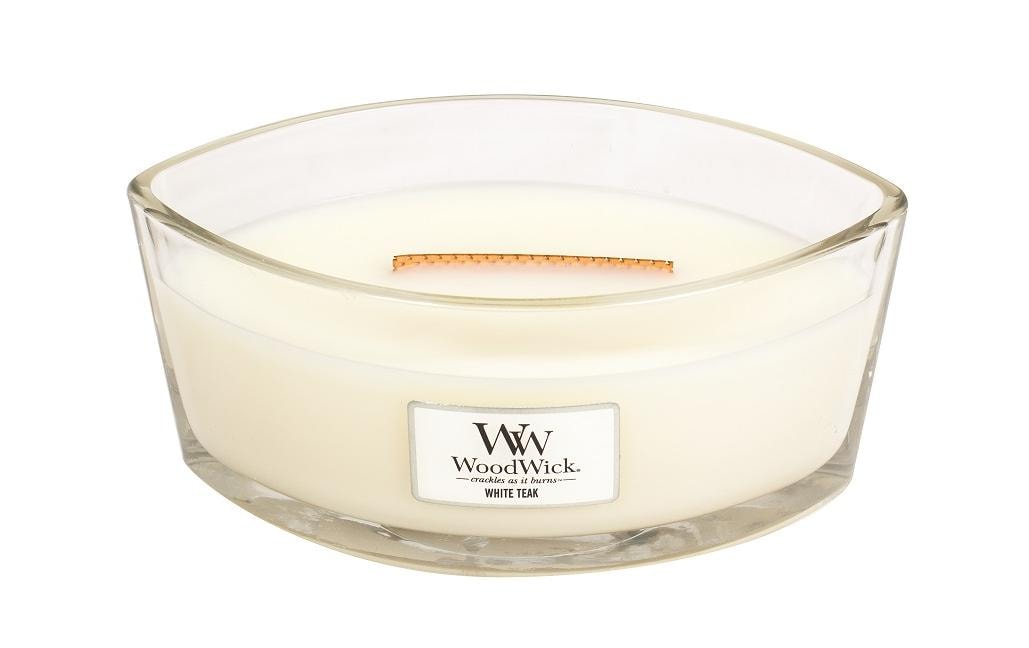 Woodwick Duftkerze »White Teak Ellipse«