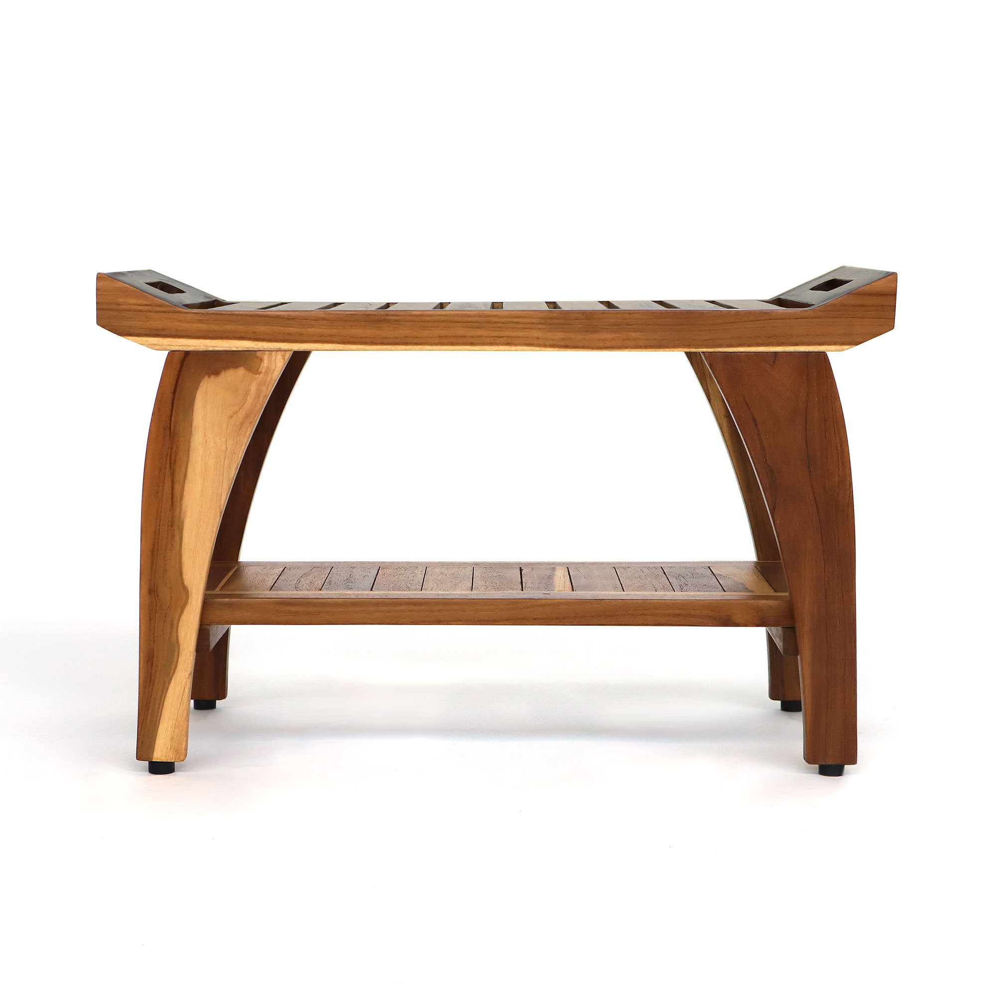 Bad-Hocker aus Teak, B 76 cm, L 36 cm, H 48 cm von fischer's lagerhaus