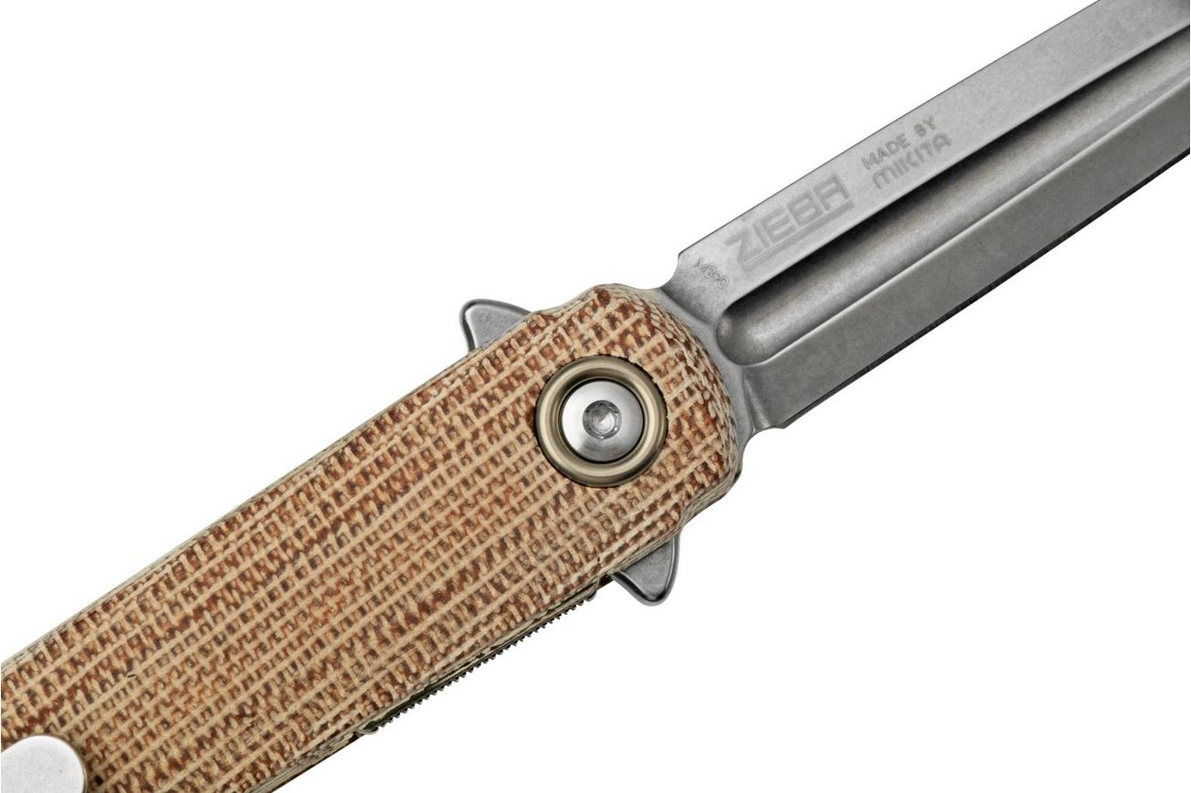 MKM Flame Light FL02L-NC dagger, natural micarta, zakmes