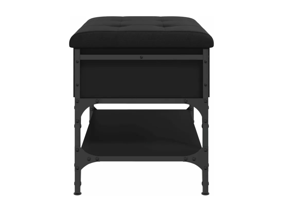 Banc à chaussures noir 62x42x45 cm bois d'ingénierie