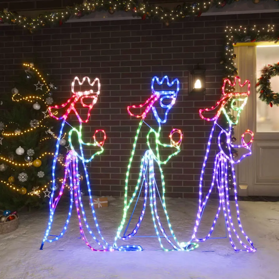 vidaXL Kerstfiguren drie koningen met 504 LED's 99,5x45,5 cm