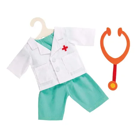Heless Puppen-Arzt-Outfit mit Stethoskop, Gr. 38-45 cm