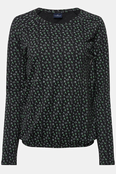 T-Shirt, allover Print, Rundhals, Langarm, OEKO-TEX