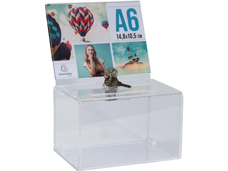 Exacompta Einwurfbox mit Kopfblende A6 Abschliessbare Einwurfbox