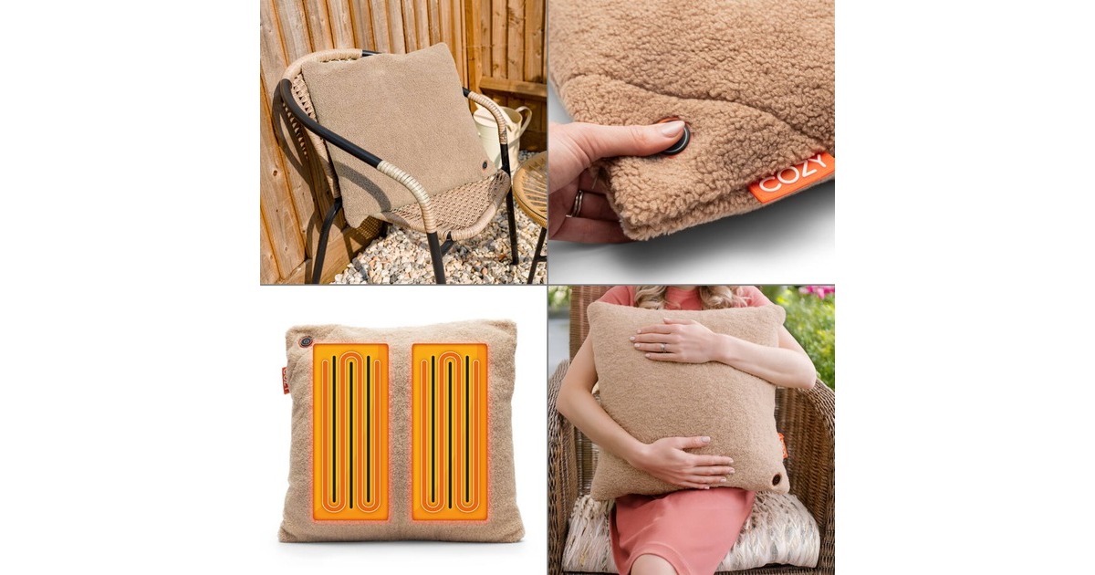 CozyUna Woolly 45 x 45 cm draadloos warmtekussen  (Lichtbruin, Powerbank 5000 mAh)