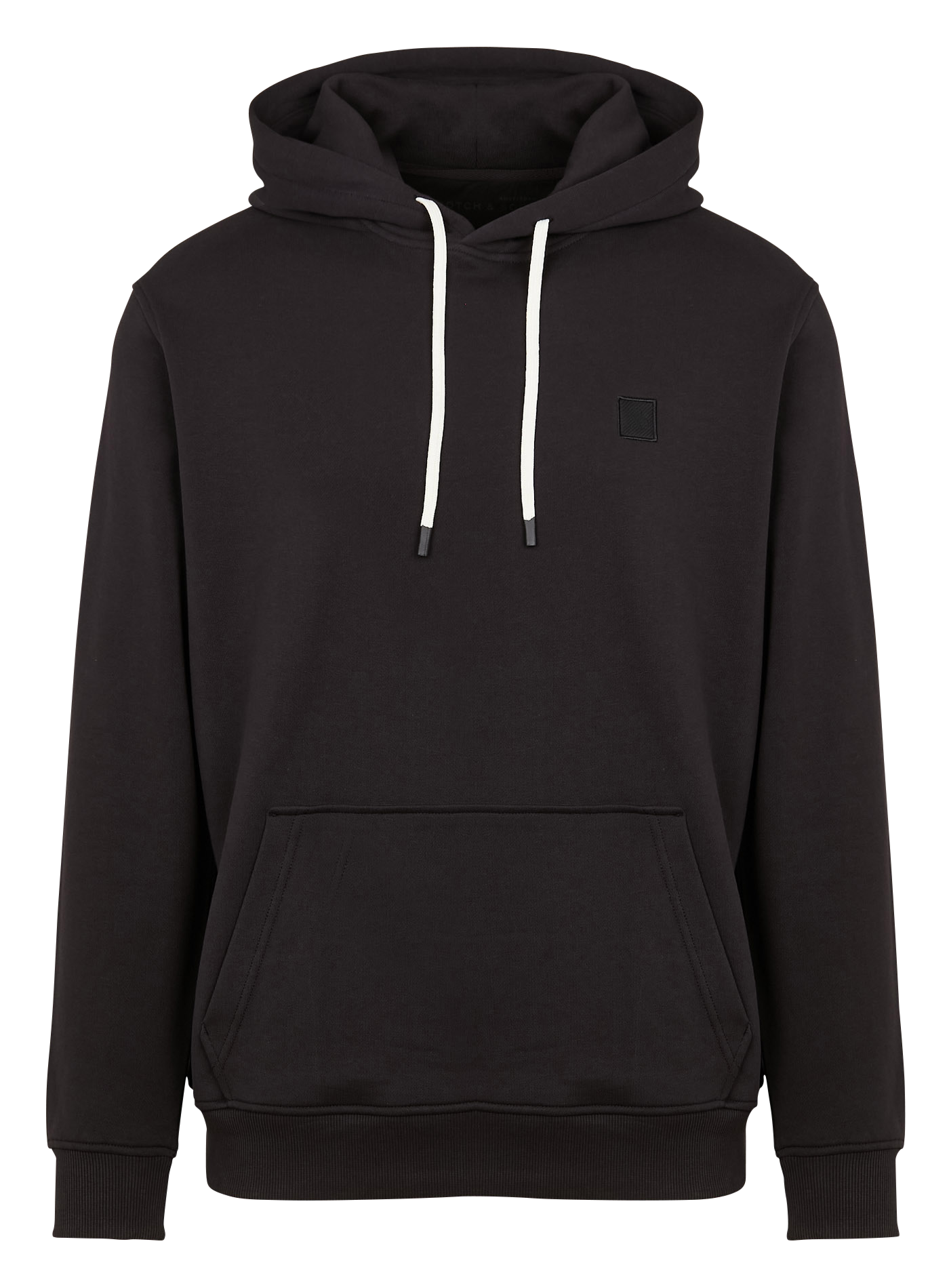 Sweat droit à capuche en coton| Noir