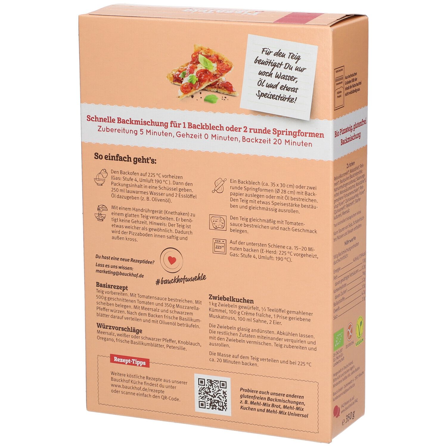 Bauckhof Pizzateig Backmischung, glutenfrei