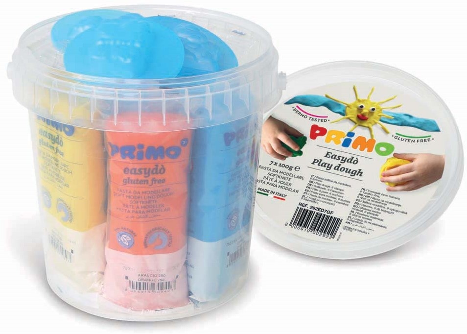 Primo Primo boetseerklei 7 kleuren in emmer