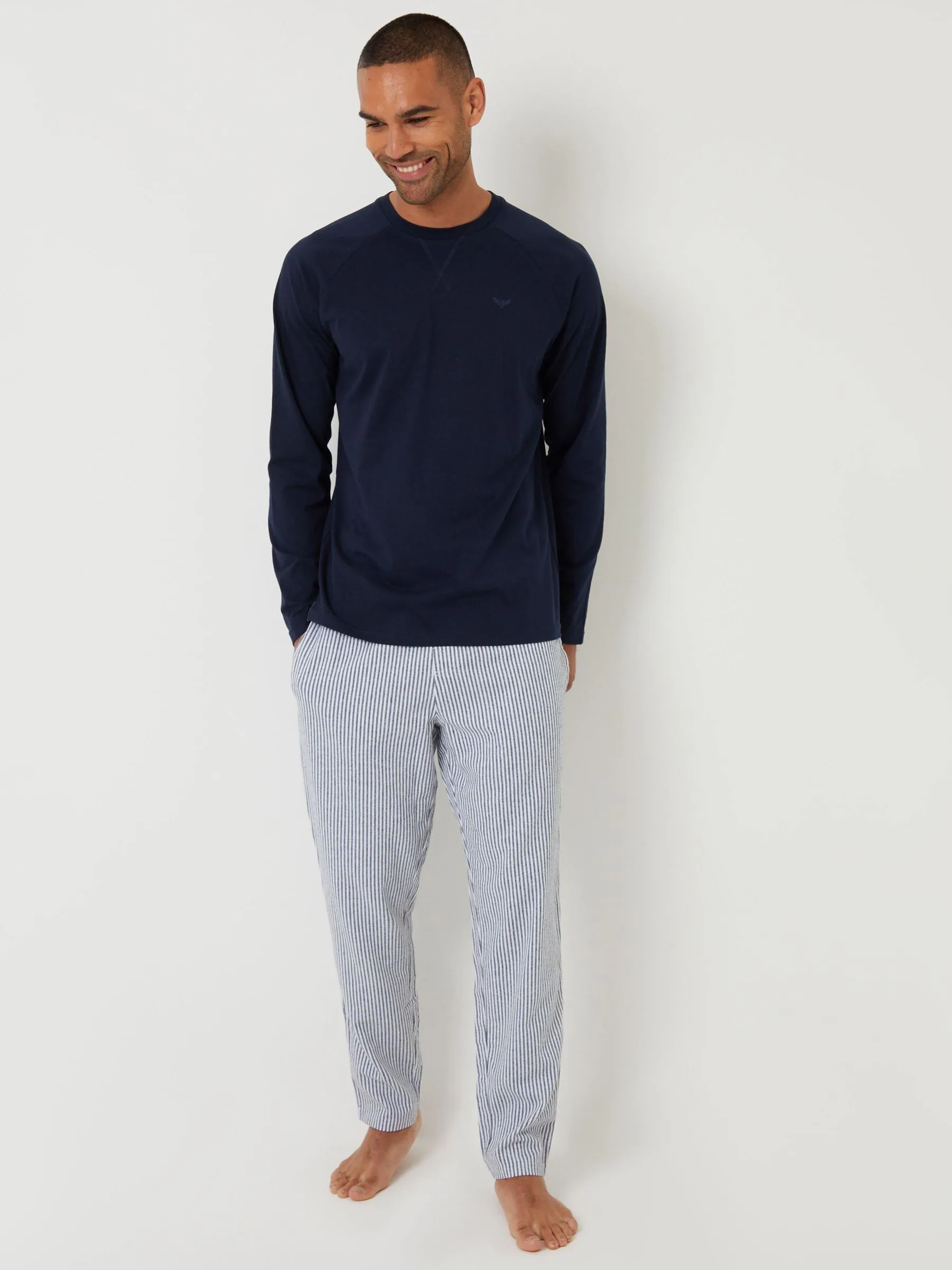 Threadbare Long Sleeve Top & Stripe Joggers Pyjamas Set