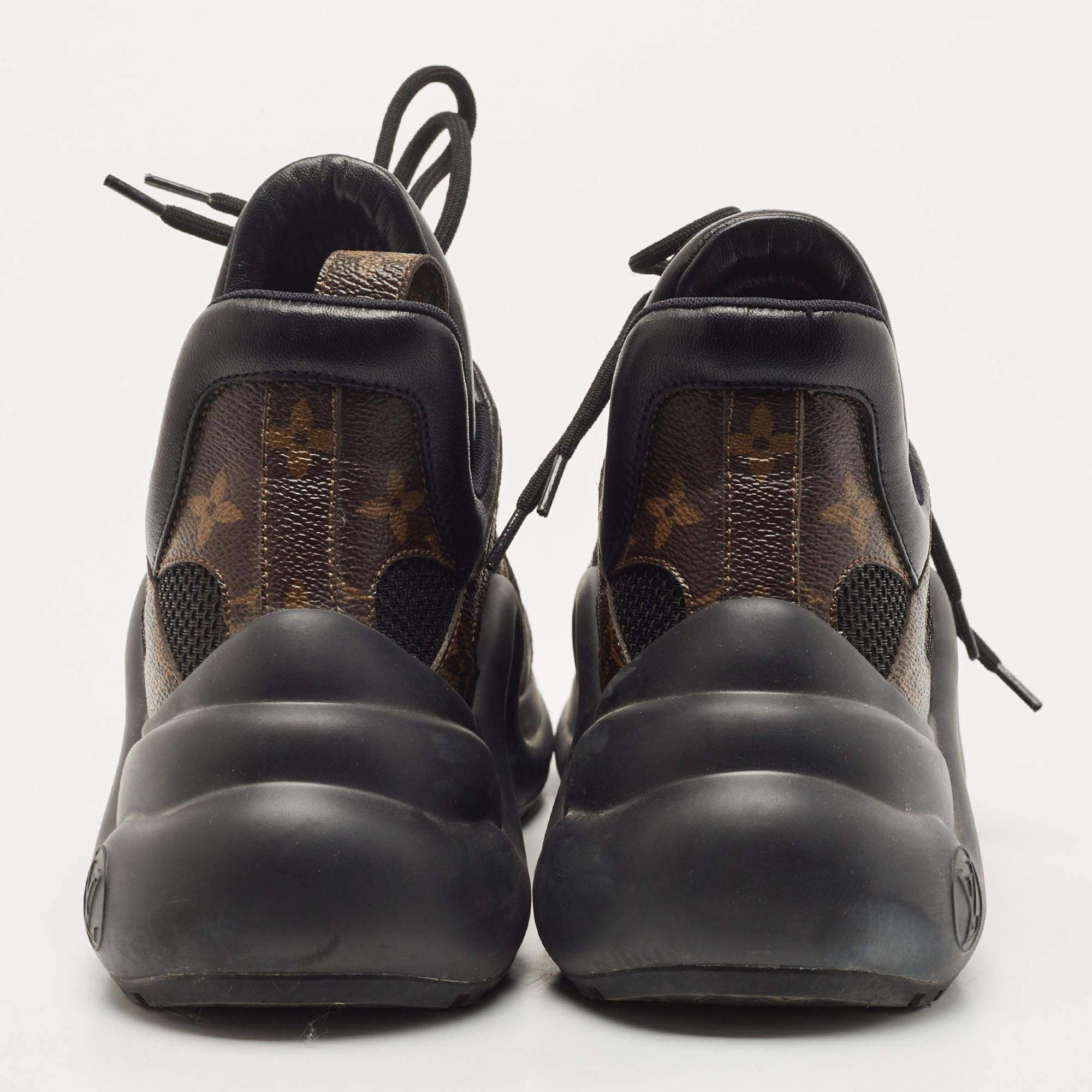 Louis Vuitton Brown/Black Canvas and Leather Archlight Sneakers