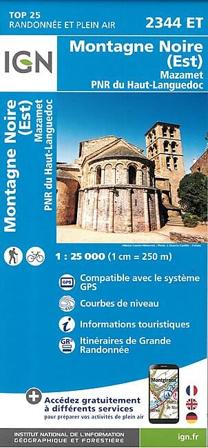IGN - TOP25 2344ET MONTAGNE NOIRE EST 1 25 000