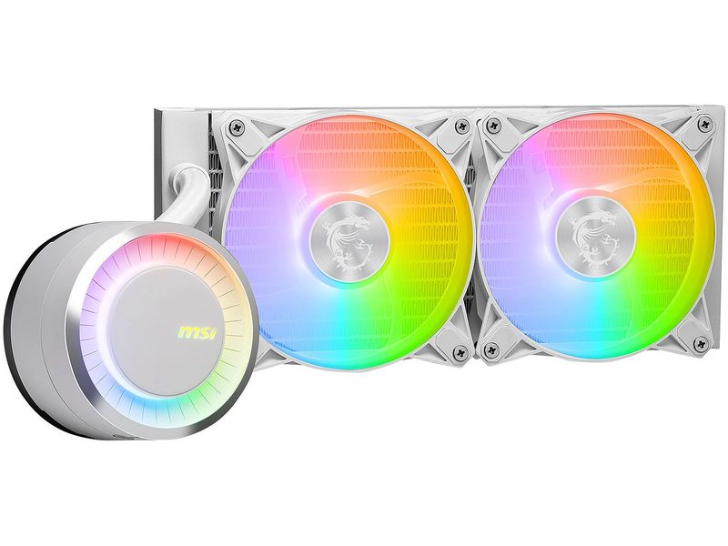 MSI Wasserkühlung MAG CORELIQUID E240 WHITE MSI MAG CORELIQUID E240 WHITE Computerkühlsystem Hauptplatine, Prozessor Flüssigkeitskühlung 12 cm Weiss