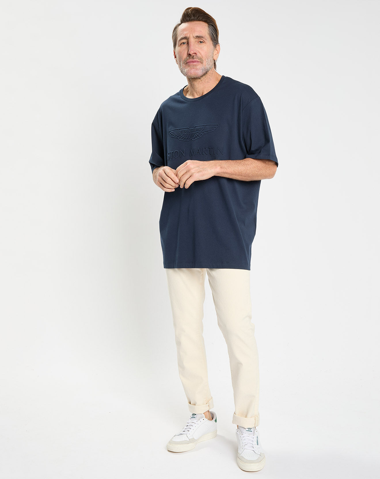Hackett London T-Shirt Regular Fit Aston Martin Racing embossé bleu marine