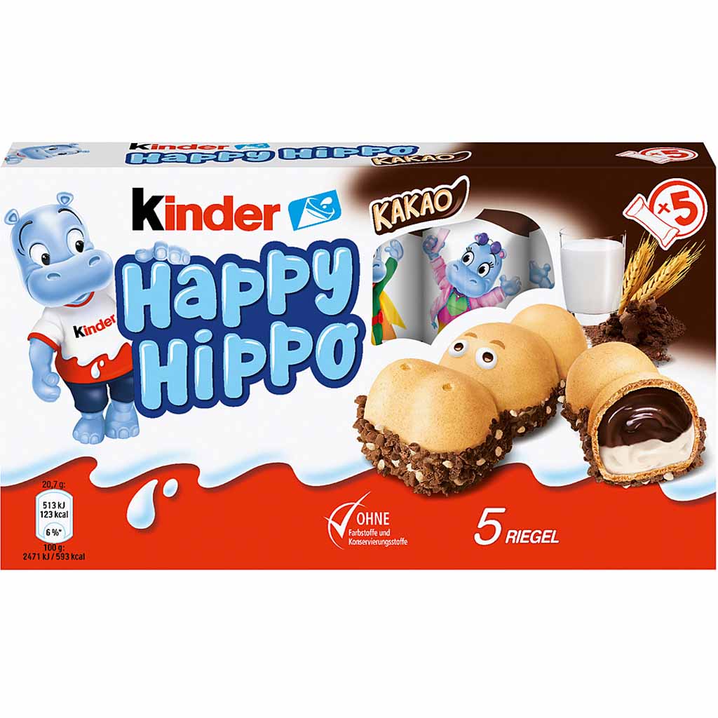 Kinder Happy Hippo Kakao 5x20,7g=103,5g MHD:7.6.25