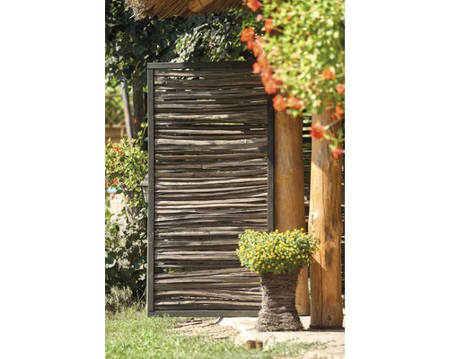 Gespleten hazelnootpaneel met lijst, 90 x 180 cm, gebeitst