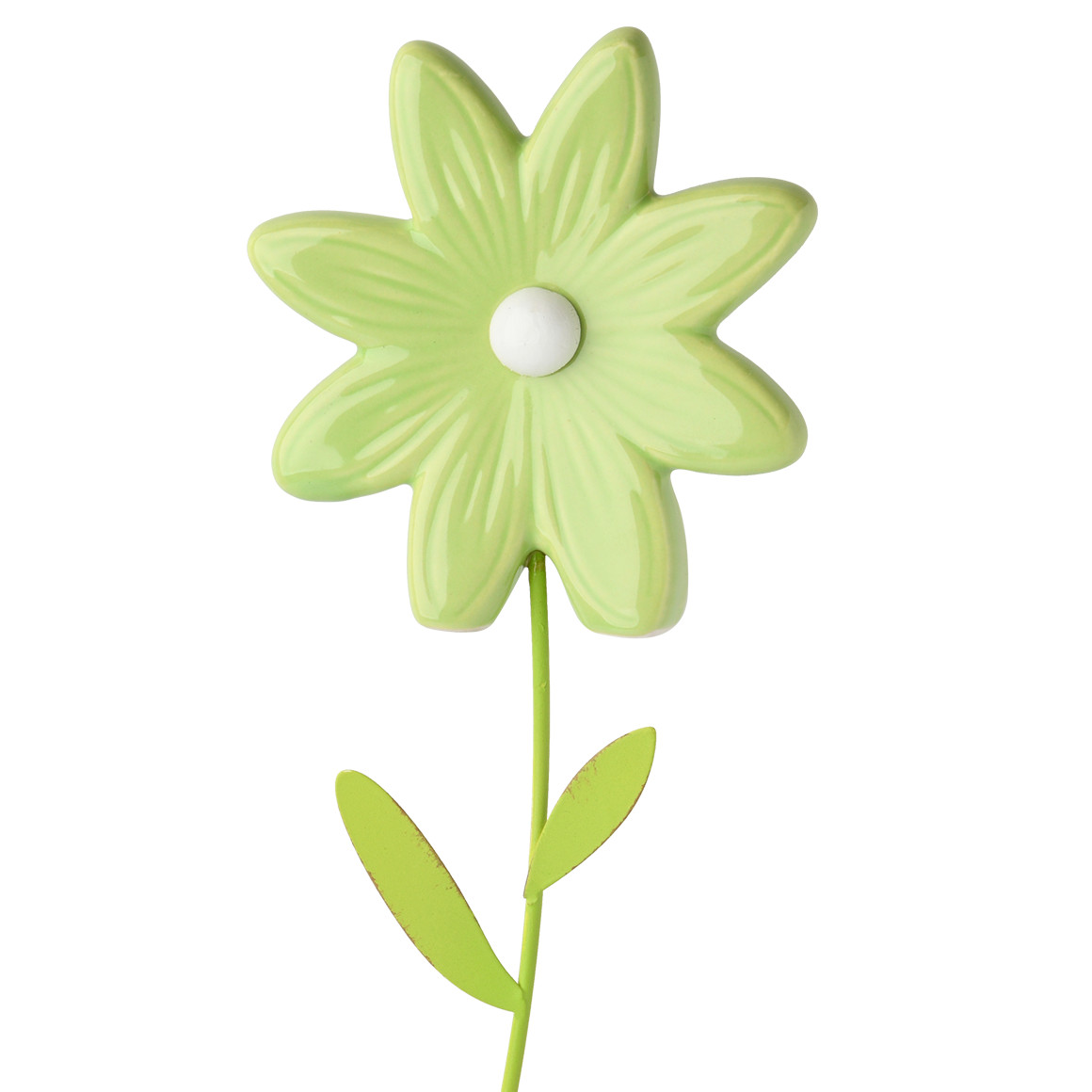 My Home Deko-Aufsteller Blume mit Keramikblüte hellgrün