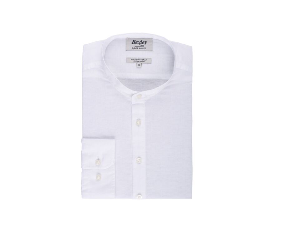 Chemise tunique coton lin blanche - VALBERT