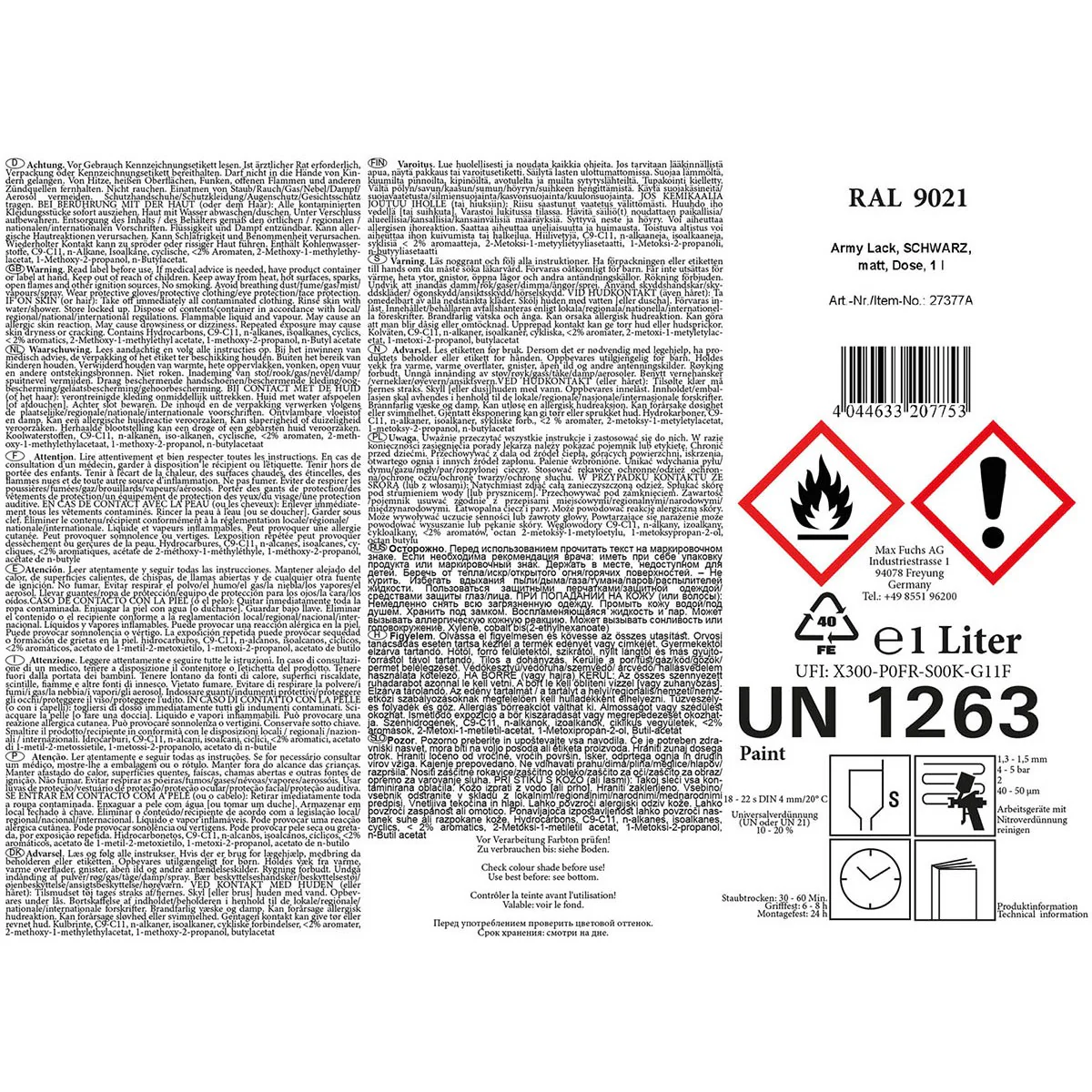 MFH -  Farbdose Army Lack 1 L matt