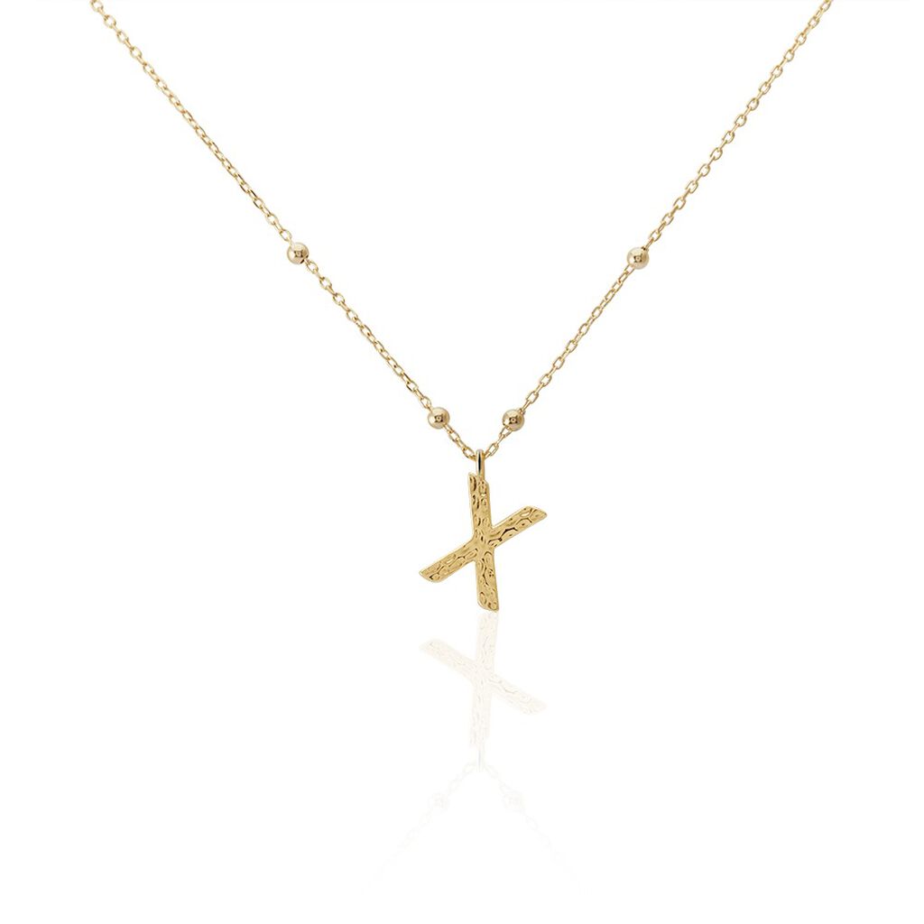 Collier Plaqué Or Jaune Lettra