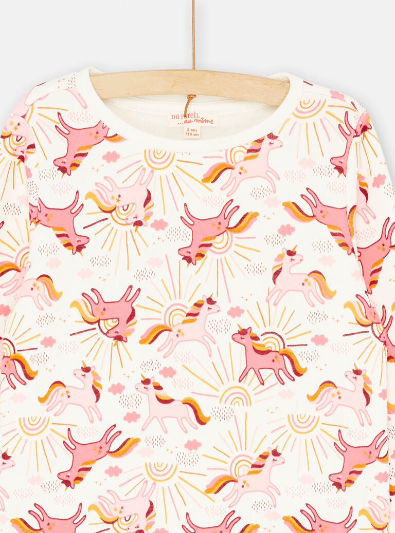 Ensemble pyjama écru et rose