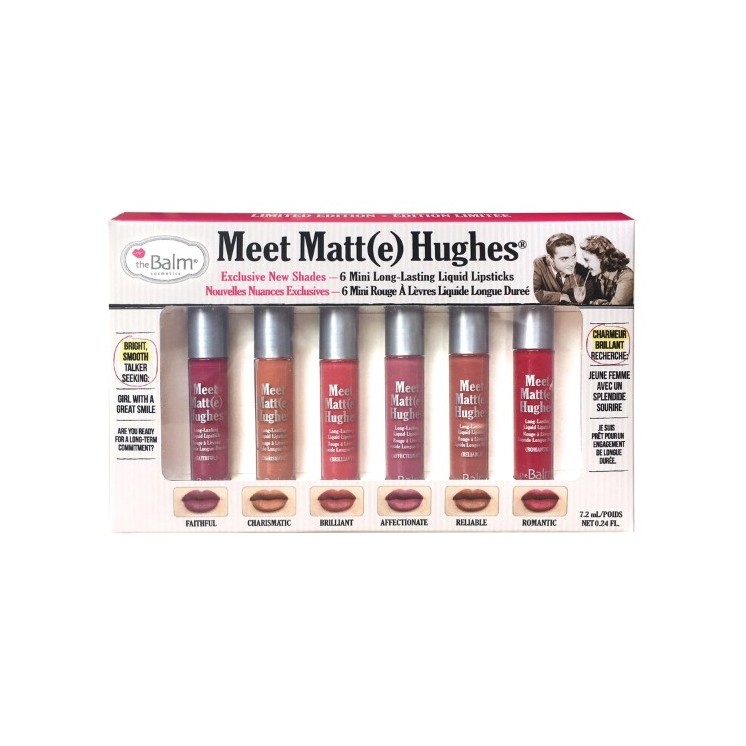 theBalm Meet Matte Hughes Mini Kit Set mit sechs matten flüssigen Lippenstiften /2/ 6x1,2 ml