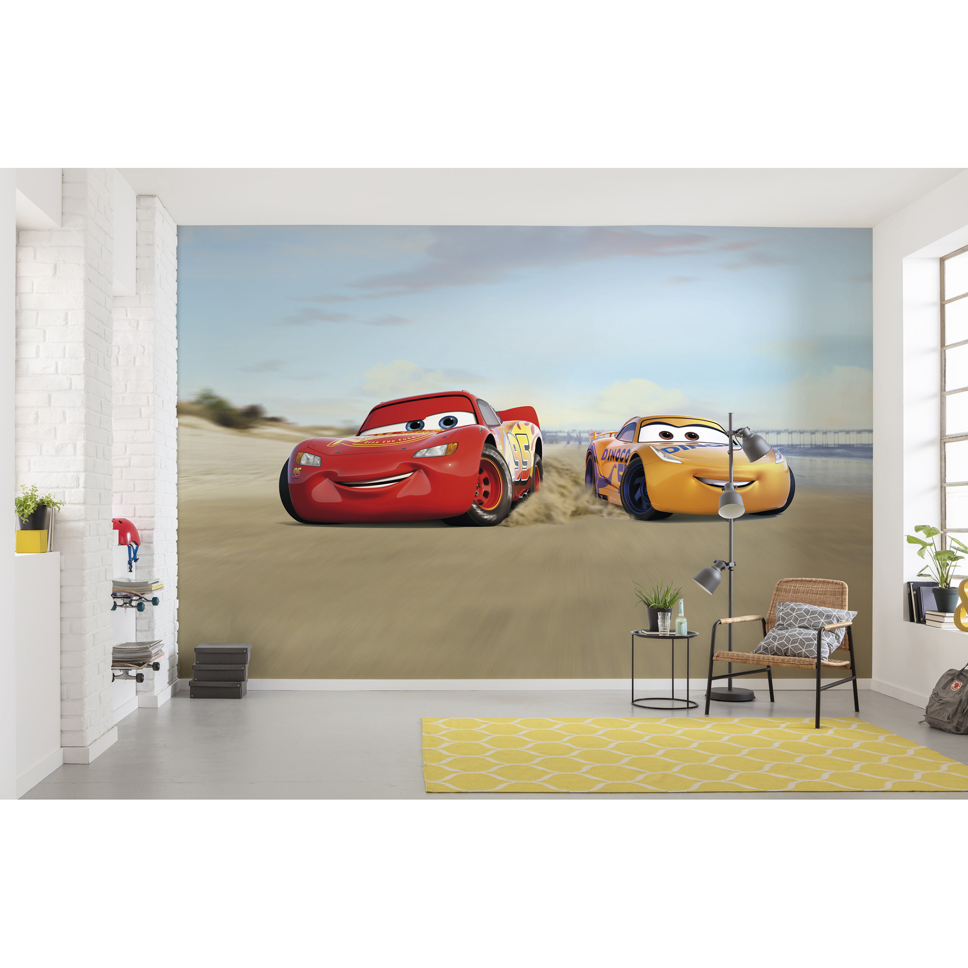 Papier-Fototapete CARS BEACH RACE - bunt - 368x254 cm