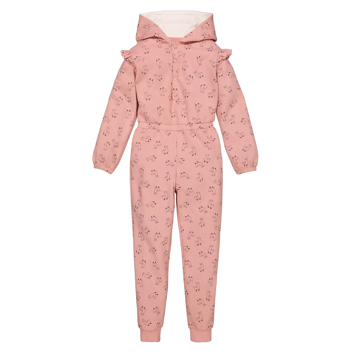COLEÇÕES LA REDOUTE<br>Macacão curto com capuz, estampa de lhama