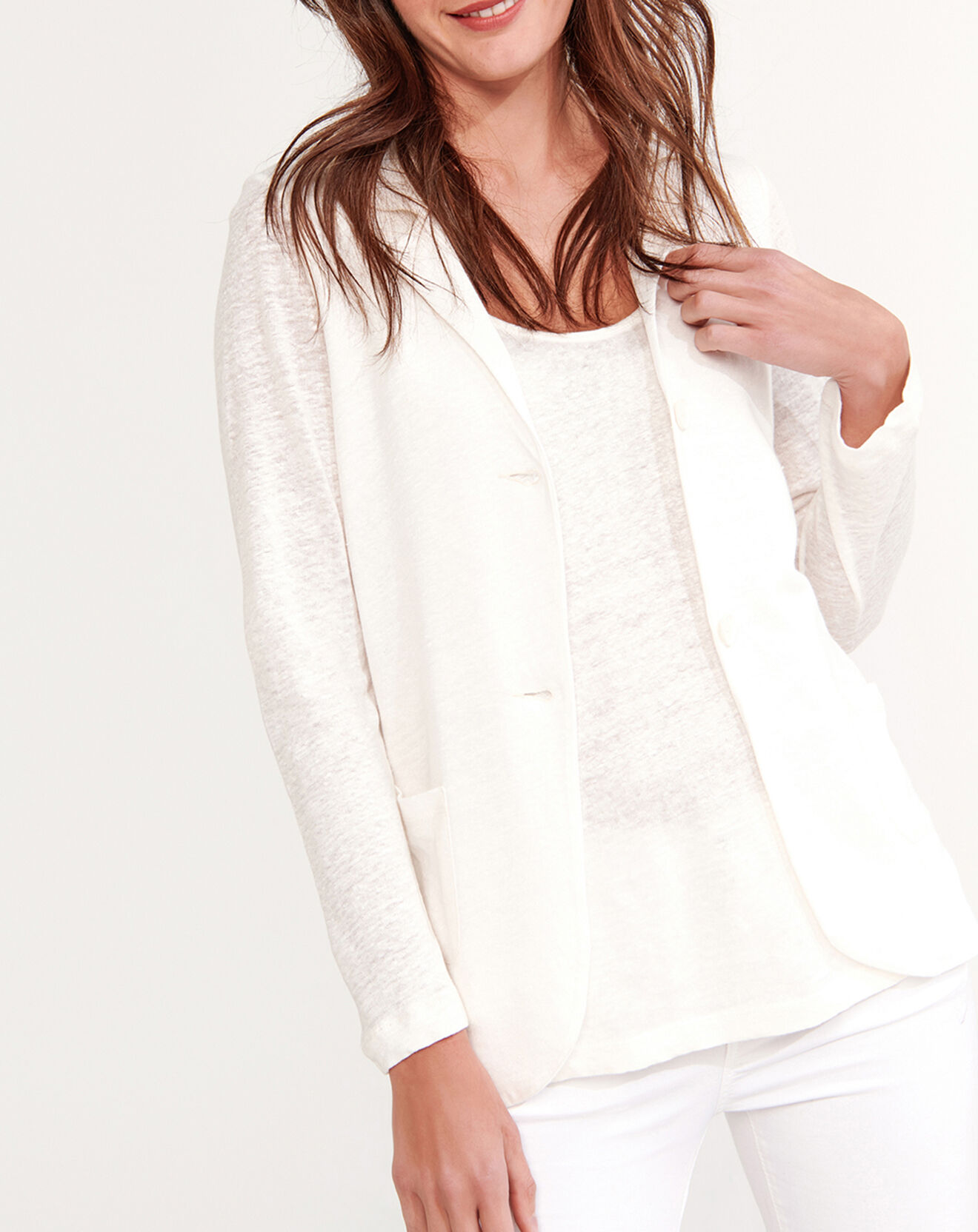 Lauren Vidal Veste 100% Lin Essential écrue