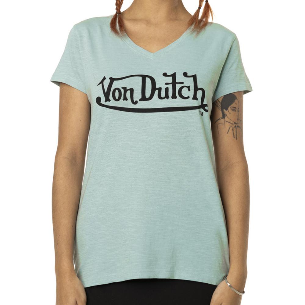 Von Dutch T-shirt Turquoise Femme Von Dutch Slub SA